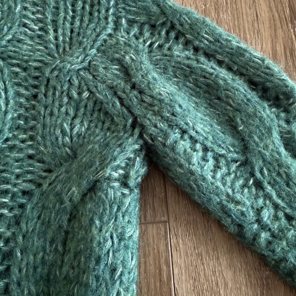Anthropologie Sleeping On Snow Chunky Cable Knit Zip Cardigan S - Picture 8 of 8